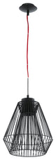 Eglo 1x50w Wire Cage Pendant W/ Black Finish - 200844A