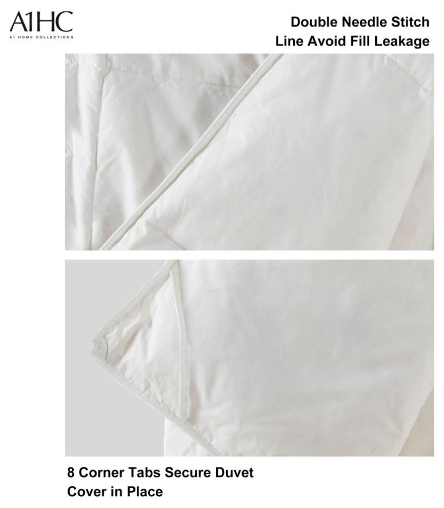 A1HC All Season Organic Cotton Down Alternative Microfiber Fill Duvet Insert, Qu