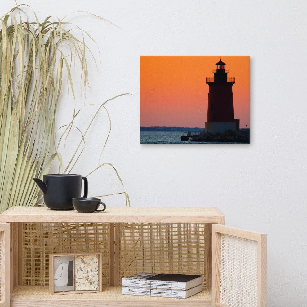 Sunset at Henlopen State Park 3 Coastal Canvas Wall Art Print, 16" X 20"