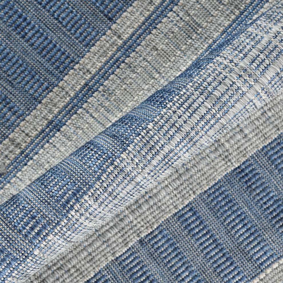 Maryland Blessy Indoor/Outdoor Area Rug, Blue, 4' x 6', Striped