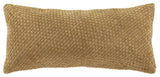 Woven Suede Lumbar Pillow, 14" x 30", Butterscotch