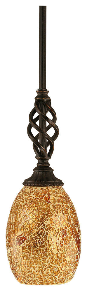 Elegante Mini Pendant, 5" Gold Fusion Glass