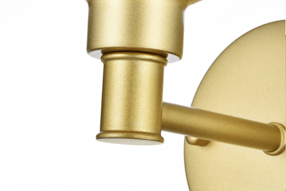 1 Light Brass And Clear Bath Sconce
