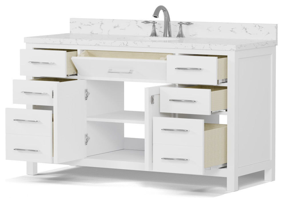 Caroline Bath Vanity with Cultured Marble Top