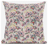 18" Pink Yellow Roses Suede Throw Pillow