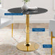 Verne 35" Artificial Marble Dining Table Gold Black