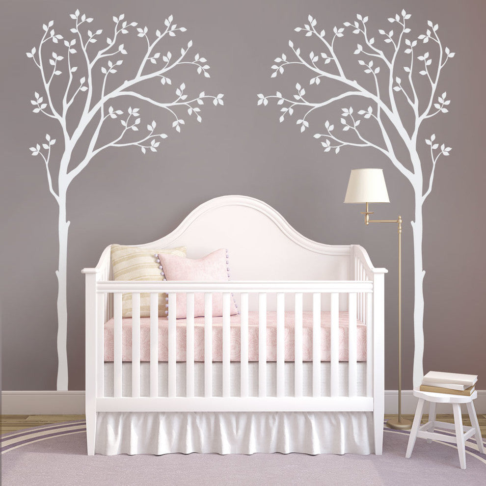 Bed Canopy Tree Wall Decals, White