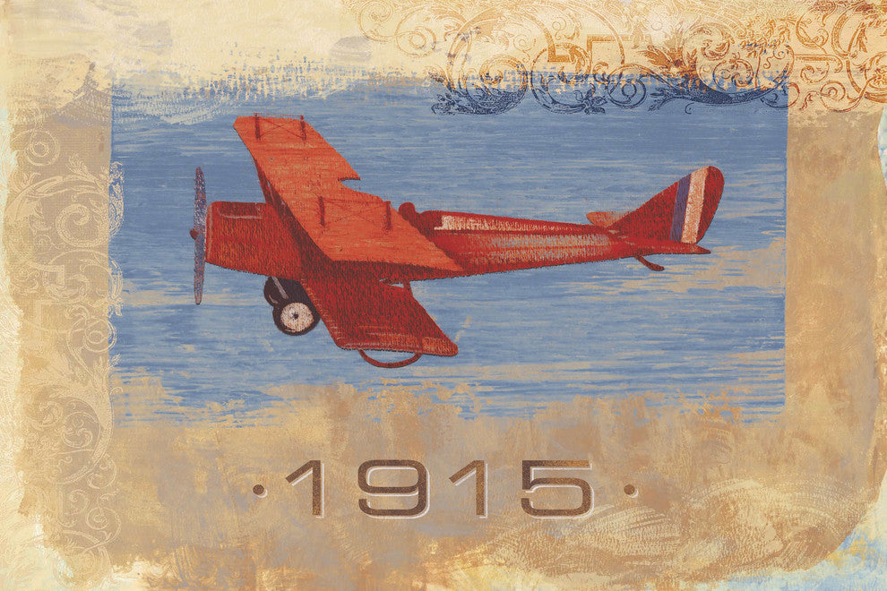 "Vintage Plane 1915" Painting Print on Wrapped Canvas