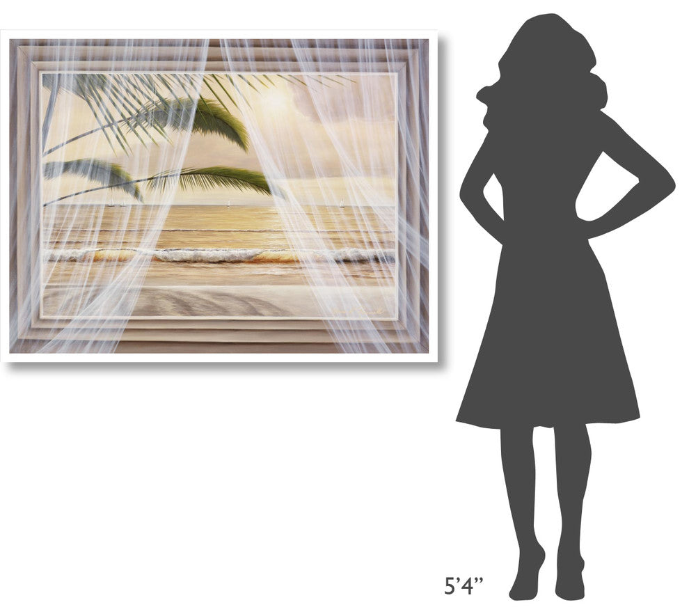 "Framed Surf & Palm View" Digital Paper Print by Diane Romanello, 50"x38"