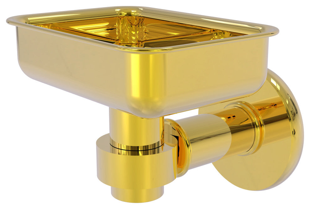 Continental Wall Mount Soap Dish Holder, Polished Brass