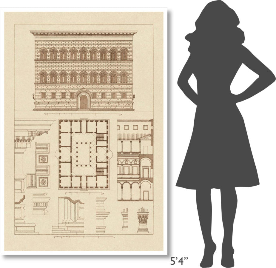 "Palazzo Strozzi at Florence" Digital Paper Print by J. Buhlmann, 42"x62"