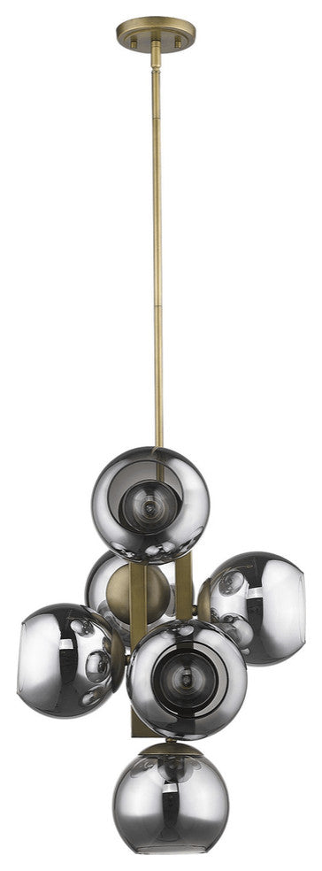Lunette 6-Light Aged Brass Pendant