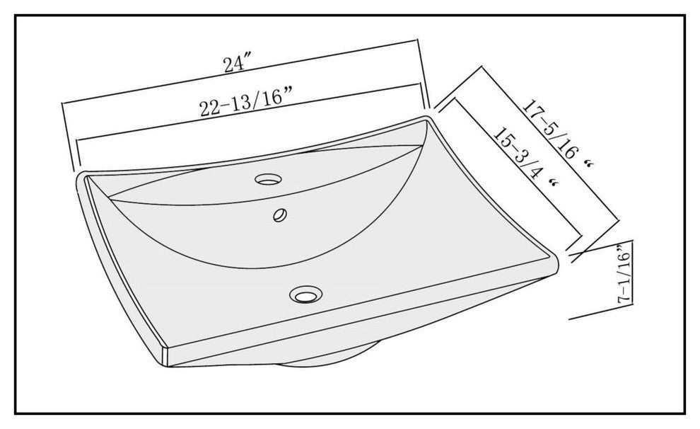 Fine Fixtures White Vitreous China Square Vessel Sink