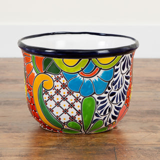 9in. x 12.5in. Handmade Mexican Talavera Ceramic Planter