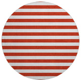 Premium Machine Washable Mayfield AMF528 Red 8' x 8' Round Rug