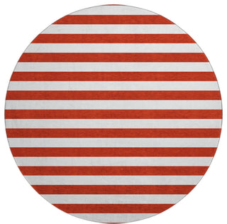 Premium Machine Washable Mayfield AMF528 Red 8' x 8' Round Rug