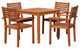 DTY Outdoor Living Leadville 5-Piece Eucalyptus Dining Set, Natural Oil