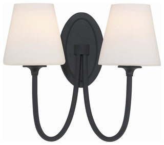 Juno 2-Light Wall Mount, Black Forged