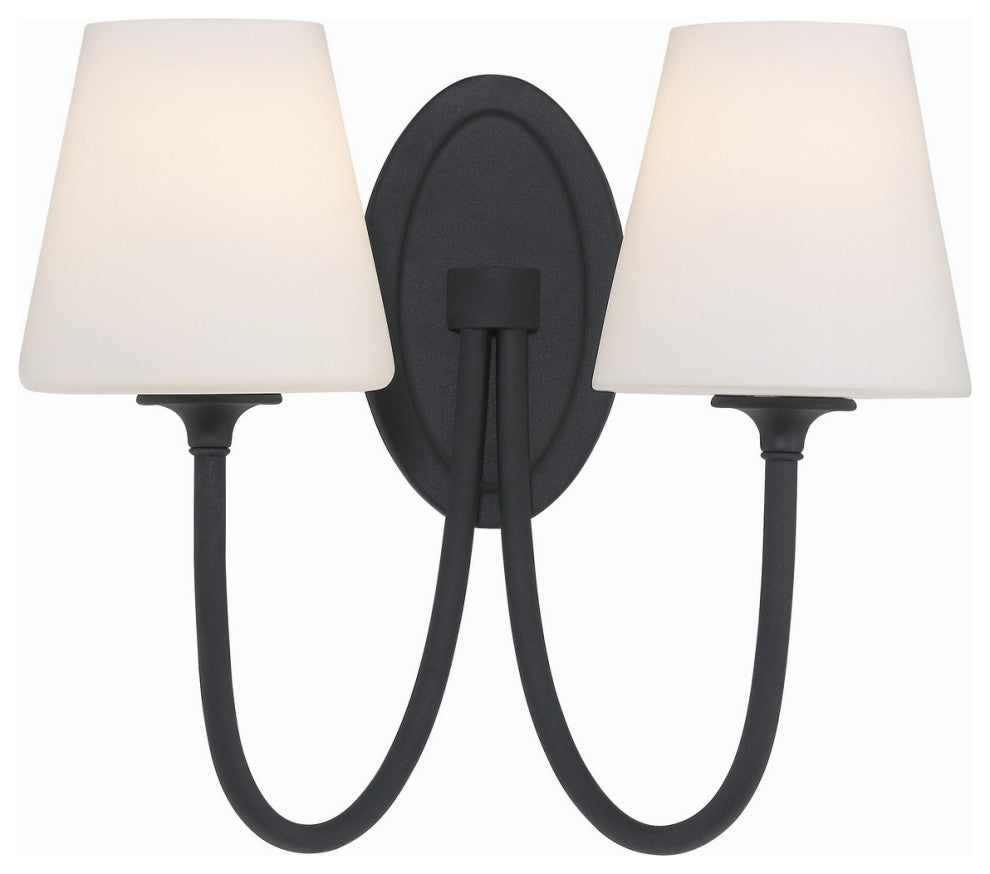 Juno 2-Light Wall Mount, Black Forged