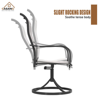 CASAINC 2 Piece Textilene Fabric Iron Frame Swivel Dining Chair