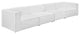 White Mingle 4 Piece Upholstered Fabric Sectional Sofa Set