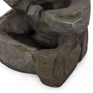 Trion Outdoor 4 Tier Rock Fountain, Stone Gray