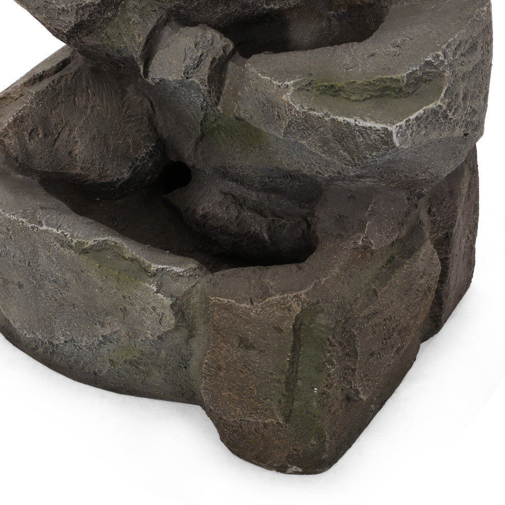 Trion Outdoor 4 Tier Rock Fountain, Stone Gray