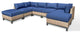 Delta 7-Piece Wicker Outdoor Sectional with Cushions, Spectrum Indigo Acrylic