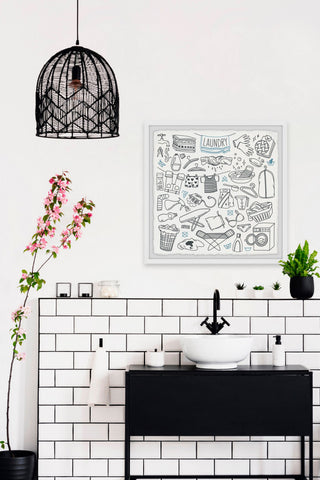 "It's Laundry Day" Framed Painting Print, 32x32