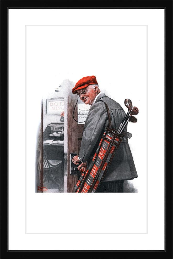 "Important Business" Framed Art Print by Norman Rockwell