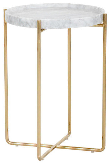 Liv Side Table, White Marble