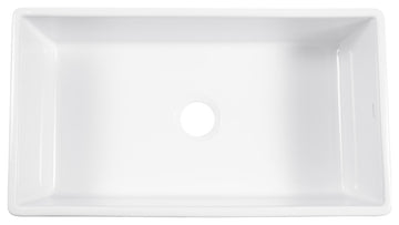 Austen Crisp White Fireclay 33" Single Bowl Farmhouse Undermount Kitchen Sink