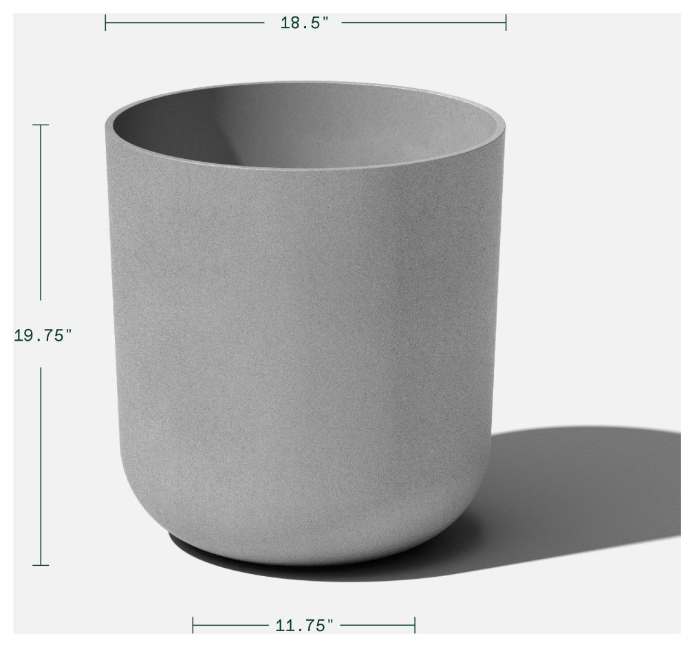Pure Series Kona Planter, Grey, 20 Inches, 1 Pack