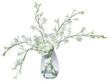 WaterlookÂ® White Dendrobium Orchid in Angled Glass Vase