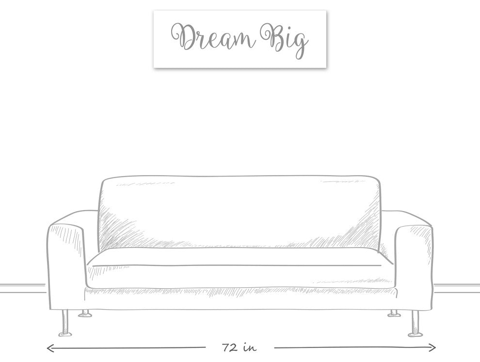 Dream Big 12"x36" Canvas Wall Art, Gray