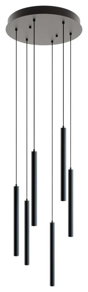 Eli Six Pendant, 54W 120, 277V, Black