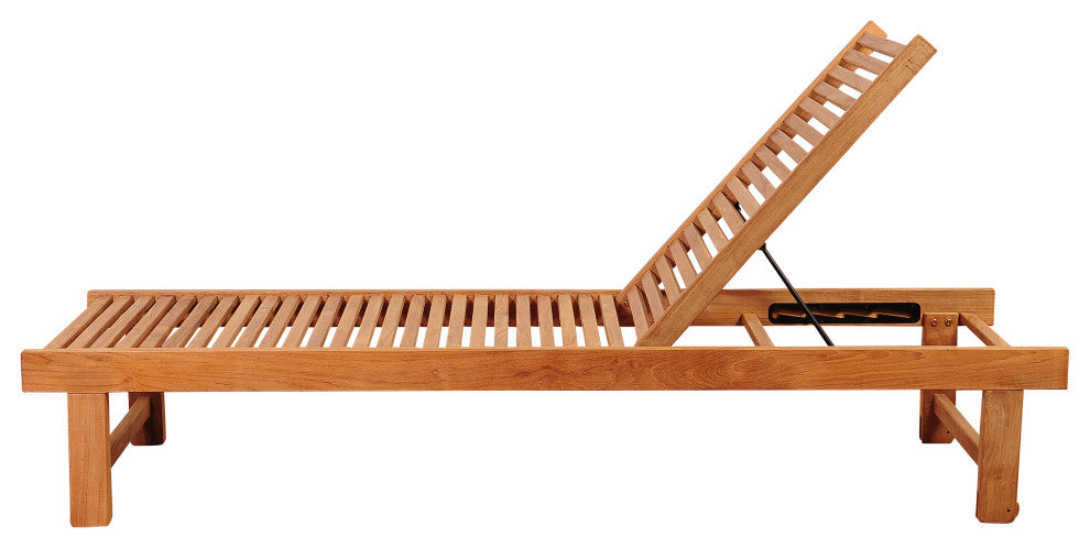 Amazonia Nias 1-Piece Outdoor Lounger | Certified Teak | Ideal for Patio