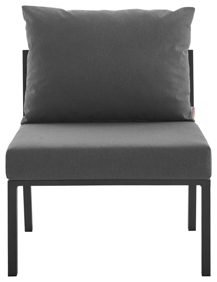 Riverside Outdoor Patio Aluminum Armless Chair Gray Charcoal