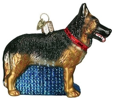 Old World Christmas German Shepherd Glass Blown Ornament