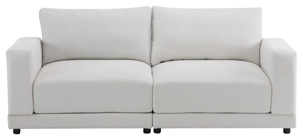 GDF Studio Modern Upholstered Fabric Loveseat Sofa, Beige