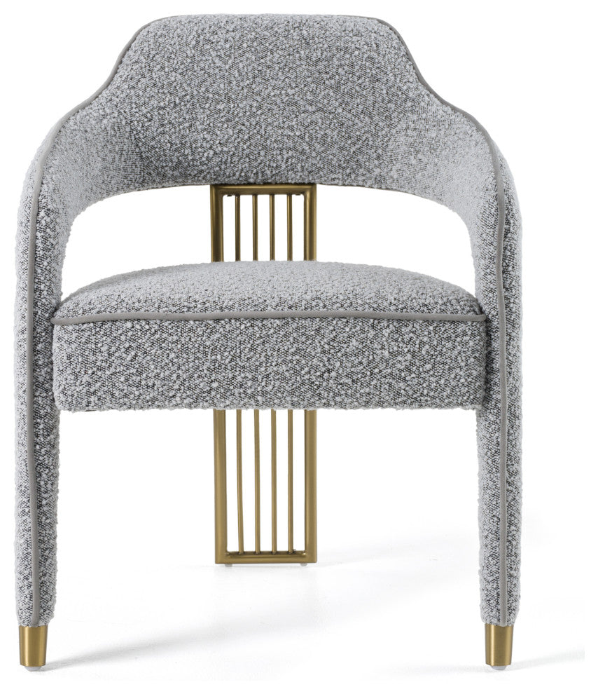 Modrest Kasem Modern Grey Fabric, Gold Dining Chair