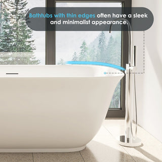 Sarnia Flat Bottom Freestanding Acrylic Soaking Bathtub, 59"