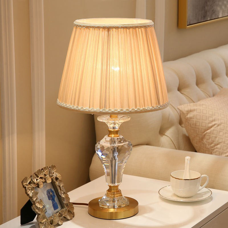 Lausanne | Exquisite Crystal Table Lamp with Fabric Shades, Color A