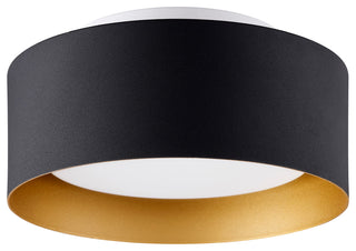 Lynch 10 in. 1-Light Black and Gold Flush Mount Ceiling Fixture