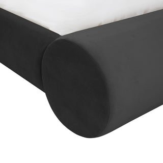 TOV Furniture Durwin Black Velvet Bed in Queen