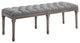 Province French Vintage Performance Velvet Bench, Light Gray