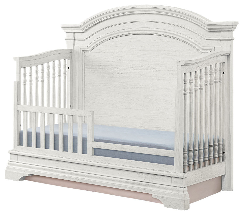 Olivia 60"W Wood Convertible Crib, Brushed White