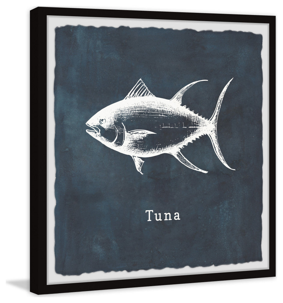 "Tuna in Blue" Framed Painting Print, 18x18
