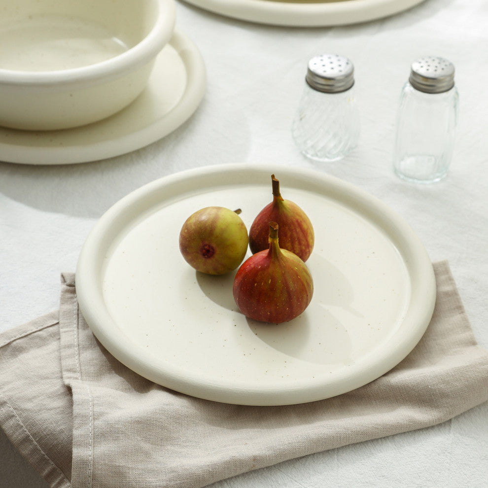 Stone Lain Capri Stoneware 24-Piece Dinnerware Set, White