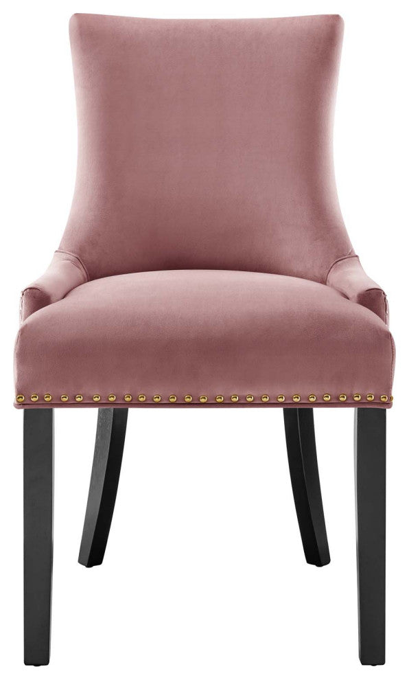 Dining Chair, Nailhead, Set of 2, Pink, Velvet, Modern, Cafe Bistro Hospitality